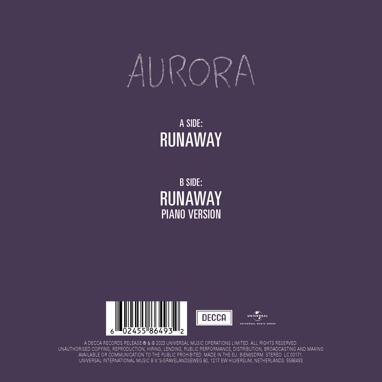 AURORA - Runaway: Limited Blue Marble 7" Single